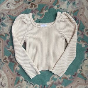 OAK + FORT Beige Ribbed Sweater